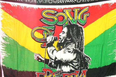 Bob Marley print on summer sarong from beach supply exchange export agent