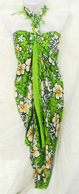Bali bali garment express trader imports summer fashions, Hibiscus flower pattern on Caribbean rayon pareo wrap
