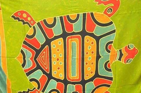 Beauty wear express supplier import high style Sea turtle print on tropical spring batik shawl