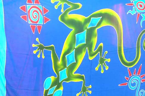 Designer sarong supplier imports fashon teen wrap in colorful gecko print