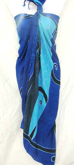 Ocean fish motif sarong scarf from beach apparel supply exchange gallery company