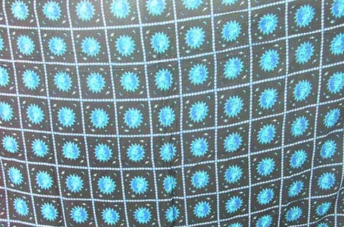 Blue sun pattern designs on batik summer shawl, online sarong collection catalog supplies