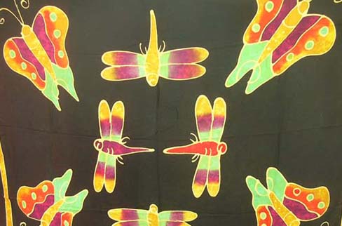Rayon sarong wholesale gallery shopping, Spring colored dragonfly theme batik scarf wrap around
