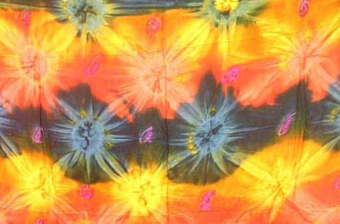 Exotic cruise wear shopping factory distributes Tie dyed batik shawl dress with sun burst designs
