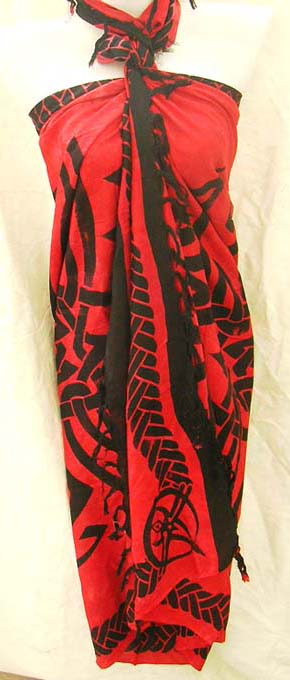 Beach active wear retail shopping gallery distributes indonesia direct Celtic tribal art designed batik shawl sarong