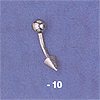 Assorted body jewelry wholesale -- Fashion banana barbell with cone or ball on the end side               
