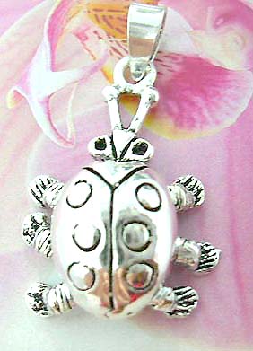 Legs and head movable turtle  Thailand made solid sterling silver charm pendant
                       