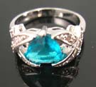 Seasonal diamond cz jewelry fashion on sale wholesaler in aqua cz ring paired with multi clear cz stones