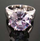 Lady trends fashion cz jewelry promise ring shop store - rhodium ring with lavender purple cz set in middle