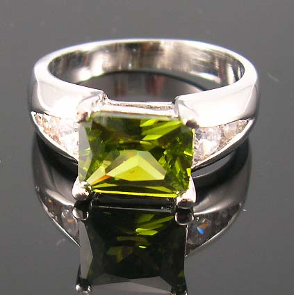 Wide variety of popular ring styles available online wholesaler, olive green cz ring with mulit clear cz beside 