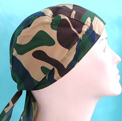 Army skull cap for men, camo fashion design, green army navy fashion design cotton skullcap with tie