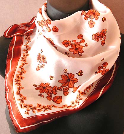 Perfect neck chief shopping store online supply brown edge surrounding brown flower design fashion polyester neck chief