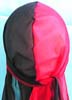 / black / red one size fits all wrinkle free polyester fashion durag with long tie, ultra strecth, breathable, comes in own clear package ready for display, 