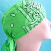 Apple green with water drop pattern design fashion cotton skullcap with tie string