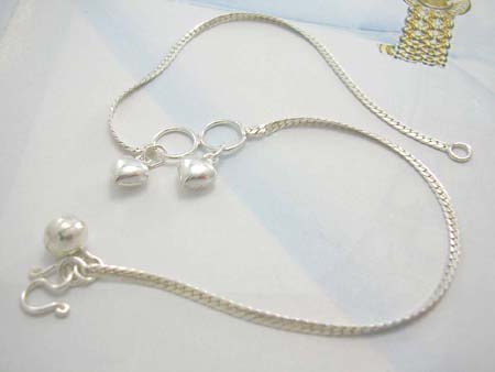 Direct gift wholesale for anklet jewelry supplier, sterling silver ankllet with double solid hearts 