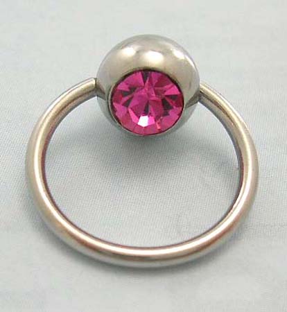 Holiday body jewelry & piercing supplies shopping onling - steel ball closure ring for belly botton with pink Cz   