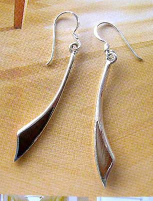 Premier design coco wood jewelry wholesale supply coco wood sterling silver earrings in sward design  