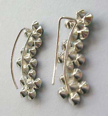 Fashion threader earrings with green Cz wholesale online make 925 stamped sterling silver    