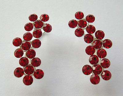 Custume fashion silver jewelry for teens - red Cz sterling silver threader earrings    