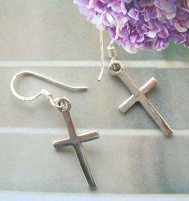 Cross fashion high jewelry shop for gift wholesale cross earrings, 925 stamped    