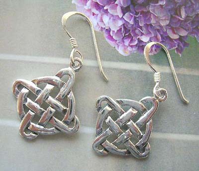 Unique Celtic Irish jewelry fashion supplier catalog in bold Celtic knot sterling silver earrings    