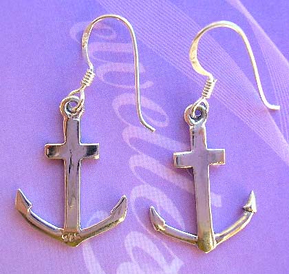 High design fashion jewelry supply distributor anchor earrings, 925 stamped 
