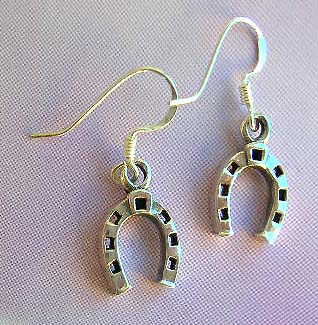 Gift for horse lover, horseshoe design jewelry supplier in 925 stamped sterling silver horseshoe earrings  