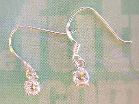High quality design women Cz jewely manufacturer clear rounded Cz sterling silver earrigns        