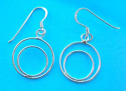 Accessory fashion jewelry wholesale supplier sterling silver earrings in circle design  