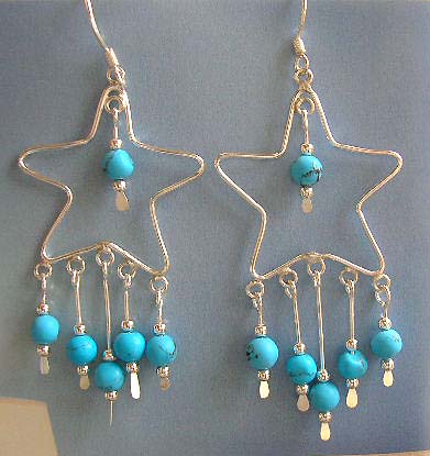 Designer fashion jewelry supplier at wholesale price- silver Chandelier hoop with star design   