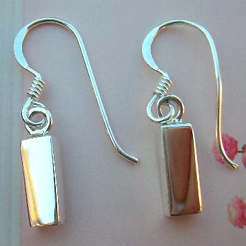 Custume jewelry fashion inspired shape on line supply sterling silver rectangular earrings   