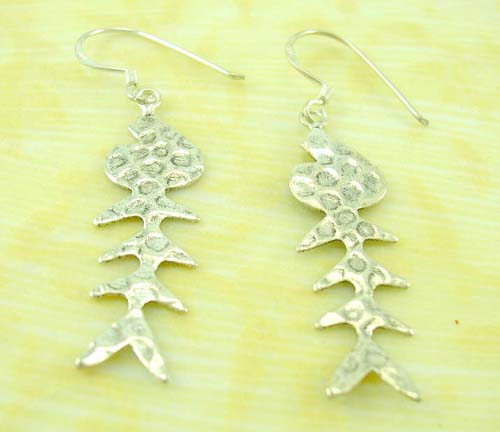 Quality 925 stamped sterling silver jewely manufacturer earring in fish bone design   