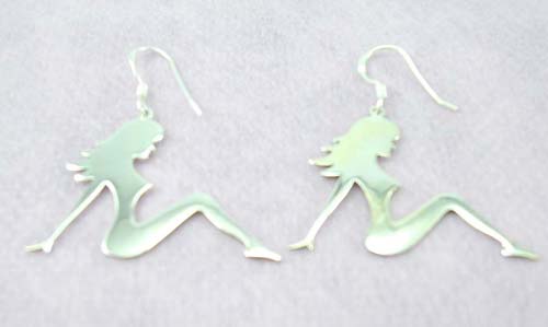 Wholesale sterling silver earrings supply a girl sitting sideway design   