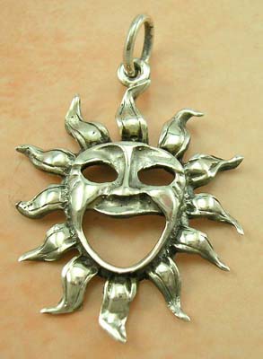 Silver Sun concepts in pendant jewerly wholesale supply cut-out sterling silver sun pendant with face      