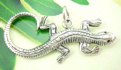Distinctive animal silver pendant catalog supplier, gecko sterling silver pendant  