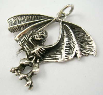 Designer jewelry silver sterling importer in bat design silver pendant, 925 stamped  