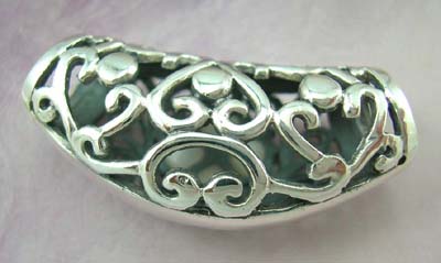 Pearl filigree pendant slide fashion wholesale in solid sterling silver pendant with white mother of pearl in floral design  