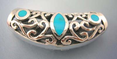 Custume turquoise jewelry in filigree design supplier sterling silver filigree pendant with three turquoise 