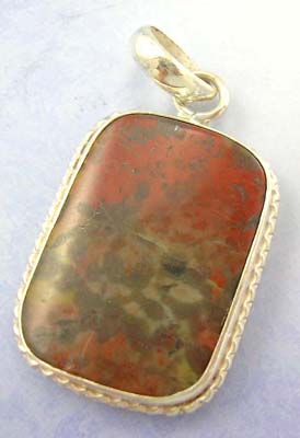 Wholesale fashion jewelry pendant supplier with orange rounded rectangular genuine sterling silver pendant  