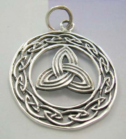 Fashion jewelry for Celtic knot lover online shopping - Celtic knot work pendant in 925 stamped sterling silver 