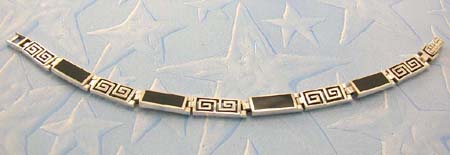 Jewelry special design inspired gemstone wholesaler supply sterling silver bracelet with onyx gemstone inlay rectangular shape