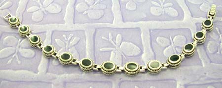Unique custom fashion jewelry in bracelet manufacturer - oval onyx gemstone sterling silver bracelet 