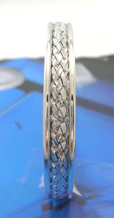 Native western fashion jewelry bangle made 925 sterling silver with braided pattern design                           