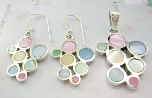 Costume jewelry pearl set gift shopping online assorted mother of pearl sterling silver earrings and pendant formed circles  
