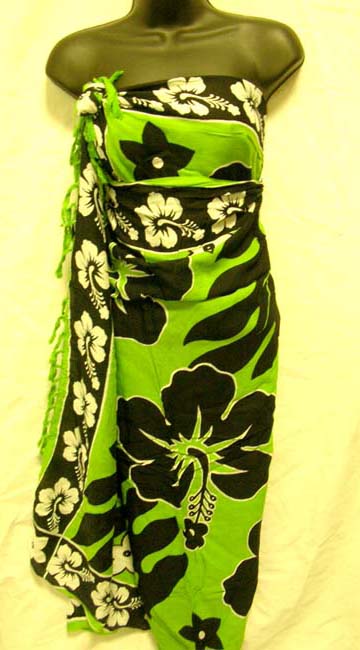 Ladies balinese style decorative hibiscus theme beach shawl from import wholesaler store 