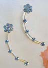 Girls fashion sterling silver jewelry wholesale wholesaler light blue Cz threader earrings