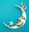 Moon & star pendant jewelry, sterling silver, wholesaler moon and star silver pendant design