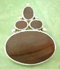 High design Coco wood jewelry pendant catalog - 925 stamped sterling silver Coco wood pendant formed circles 