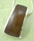 Coco wood custume pendant jewelry supply distributor in sterling silver slide pendant with rectangular coco wood inlay