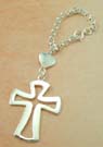 Silver cross jewelry for her gift pendant in 925 stamped cross pendant with heart